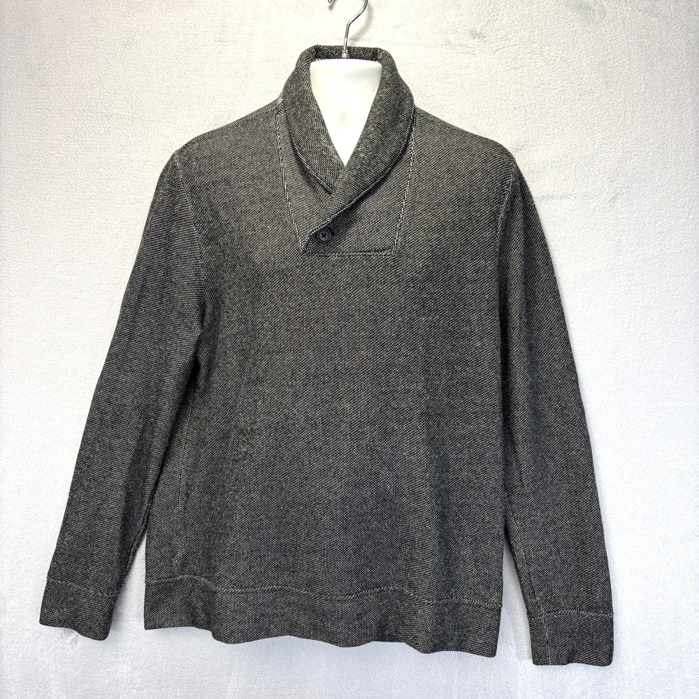 Banana Republic Shawl Collar Lightweight Sweater Mens Large Gray Pullover Knit